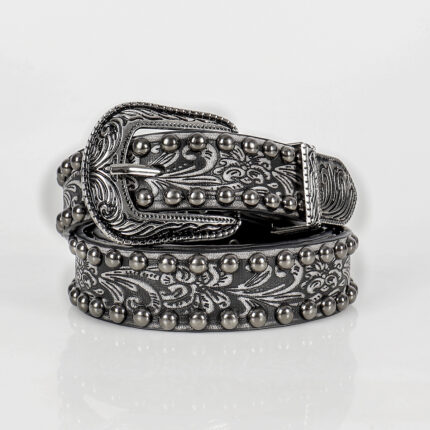 Women's Vintage Threading Rivet Embossed Pin Buckle Belt